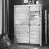 Highboard Glas links 118x141cm "Dover" Wildeiche geölt WZ-0169