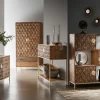 Highboard II 99x139cm "Assuan" Mango & Metall goldfarbig WZ-0462