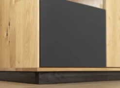 Highboard inkl.Beleuchtung 83x147cm 'Triest' Wildeiche massiv Glas