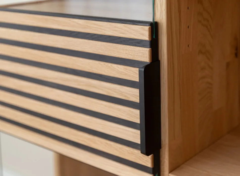 Highboard inkl.Beleuchtung 83x147cm 'Verona' Wildeiche massiv