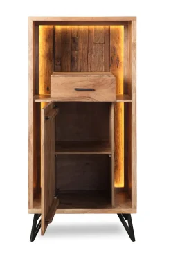 Highboard inkl.Beleuchtung 72x150cm 'Hunter' Akazie massiv