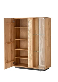 Highboard inkl. Beleuchtung 92x130cm 'Sienna' Wildeiche geölt