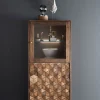 Highboard I 63x139cm "Assuan" Mango & Metall goldfarbig WZ-0462