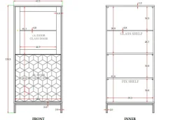 Highboard I 63x139cm "Assuan" Mango & Metall goldfarbig WZ-0462
