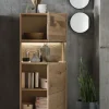 Highboard m.Glastüre 63x145cm 'Monza' Wildeiche geölt
