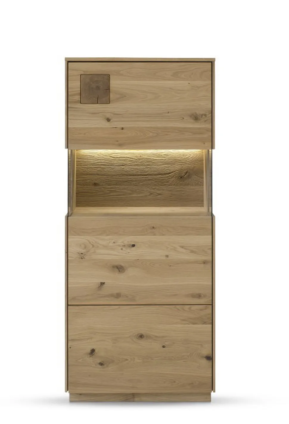 Highboard m.Glastüre 63x145cm 'Monza' Wildeiche geölt