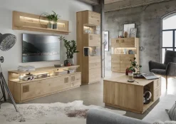 Highboard m.Glastüre 63x145cm 'Monza' Wildeiche geölt