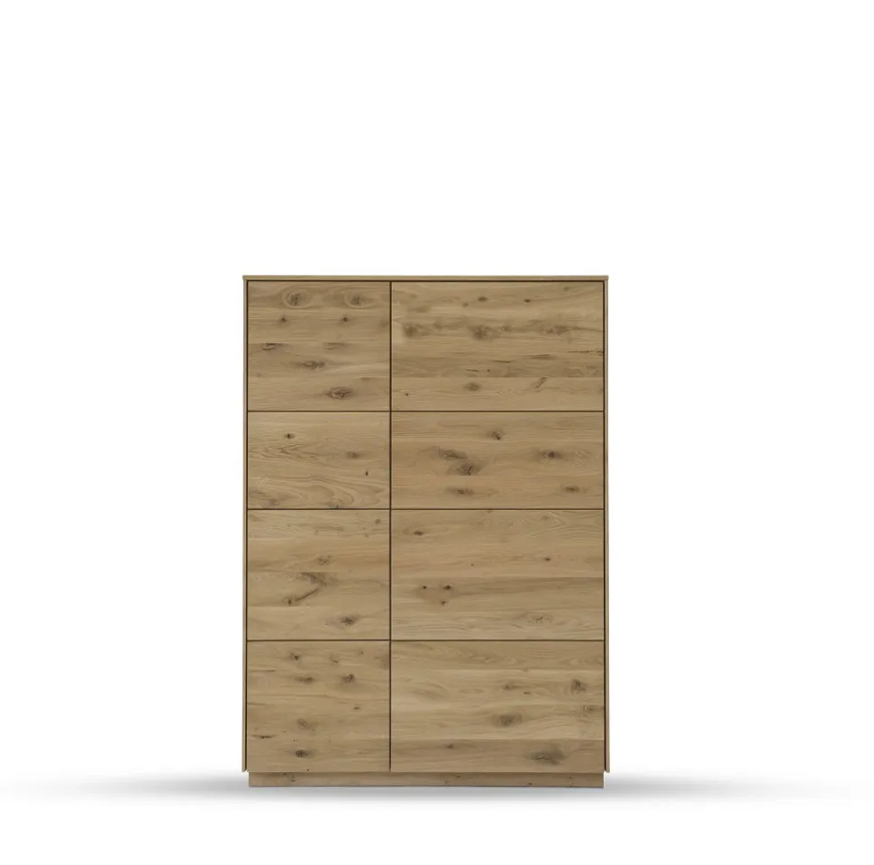 Highboard m.Holztüren 103x145cm 'München' Wildeiche geölt