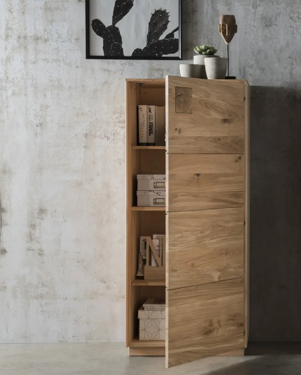 Highboard m.Holztüre 63x145cm 'Monza' Wildeiche geölt Rechts