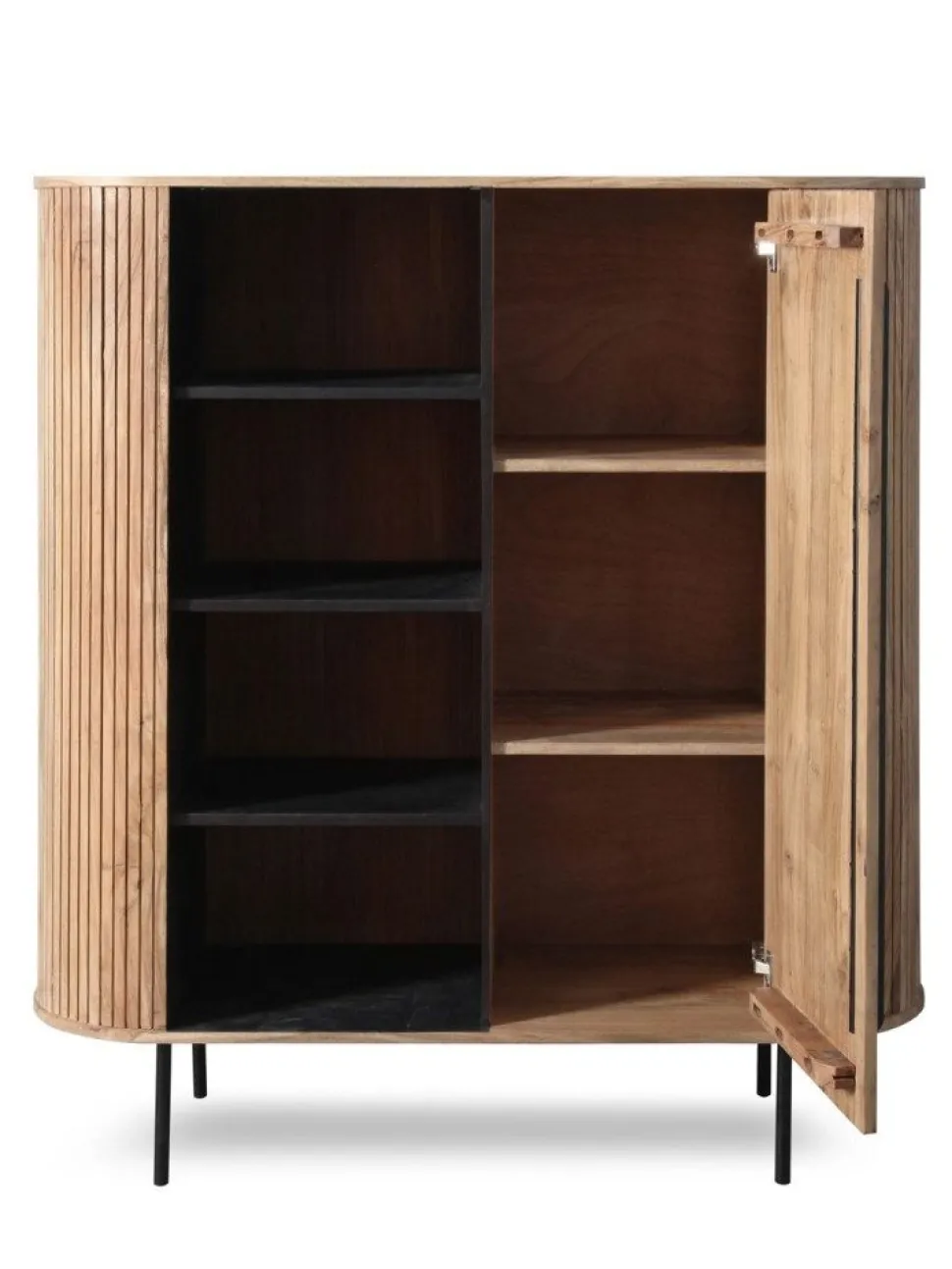 Highboard mit Beleuchtung 118cm 'Atlantic' Akazie massiv