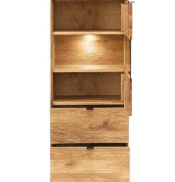 Highboard mit Beleuchtung 60x140cm 'Montana' Wildeiche geölt
