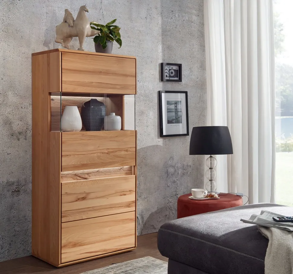 Highboard rechts 63x152cm "Berlin" Kernbuche geölt
