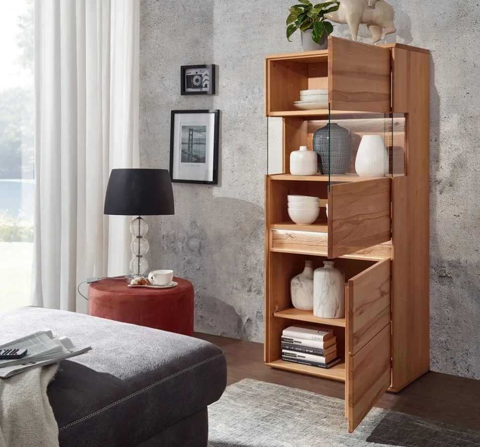 Highboard rechts 63x152cm "Berlin" Kernbuche geölt