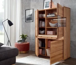 Highboard rechts 103x152cm "Berlin" Kernbuche geölt