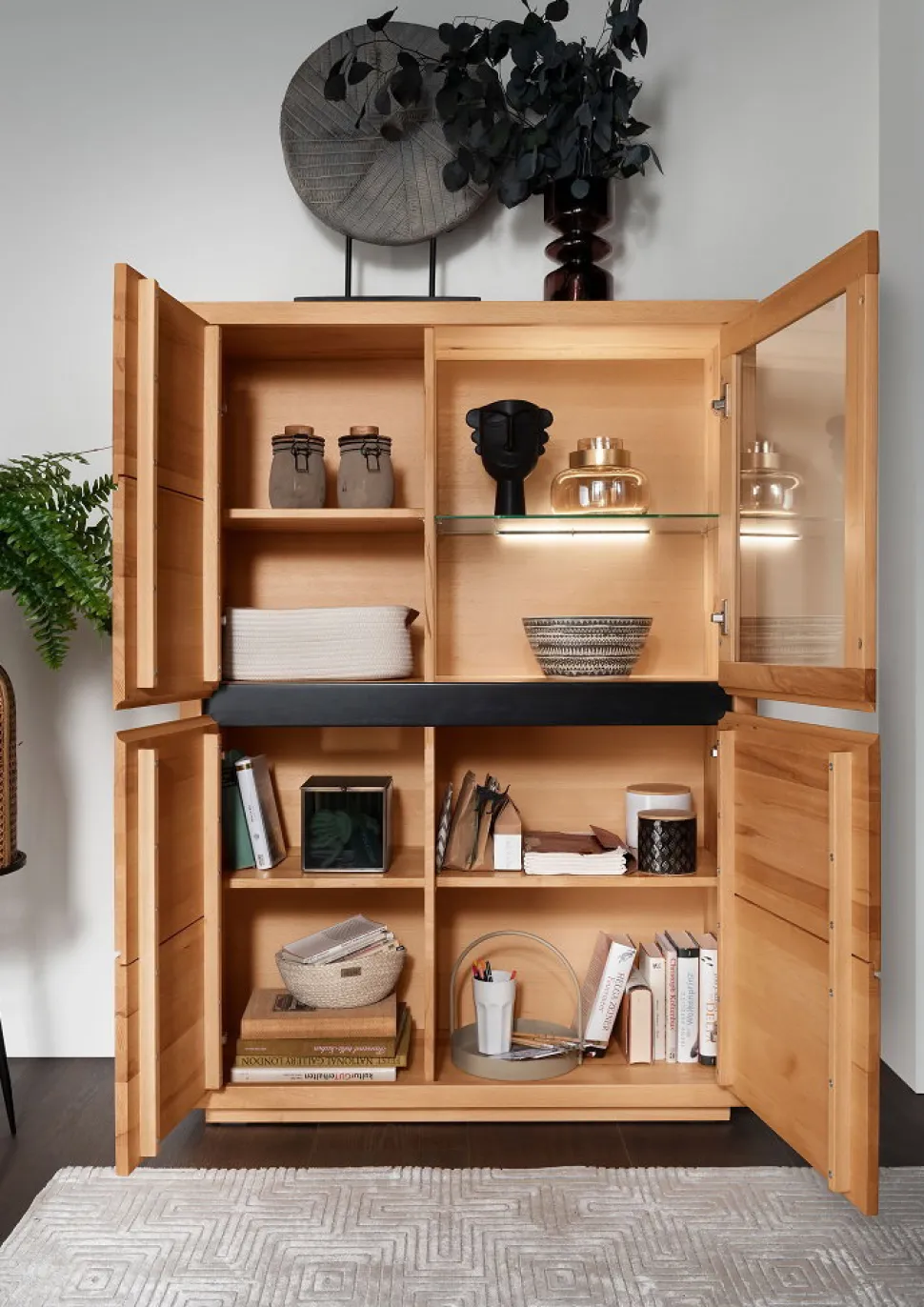 Highboard 103x148cm "Bergamo" Kernbuche geölt WZ-0159