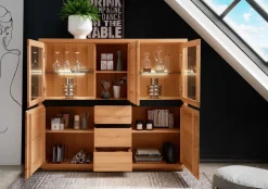 Highboard 166x148cm "Bergamo" Kernbuche geölt WZ-0159