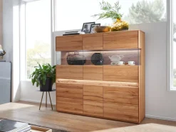 Highboard 164x152cm "Berlin" Kernbuche geölt
