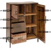 Highboard 90x120cm 'Compton' recyceltes Altholz & Eisen vintage