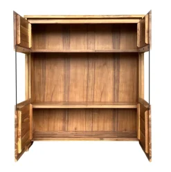Highboard 131x147cm 'Dakar' Akazie massiv lackiert Glas
