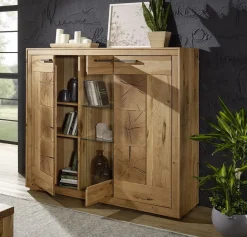Highboard 150x135cm 'Danzig' Wildeiche geölt