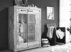 Highboard 103x135cm 'Danzig' Wildeiche geölt