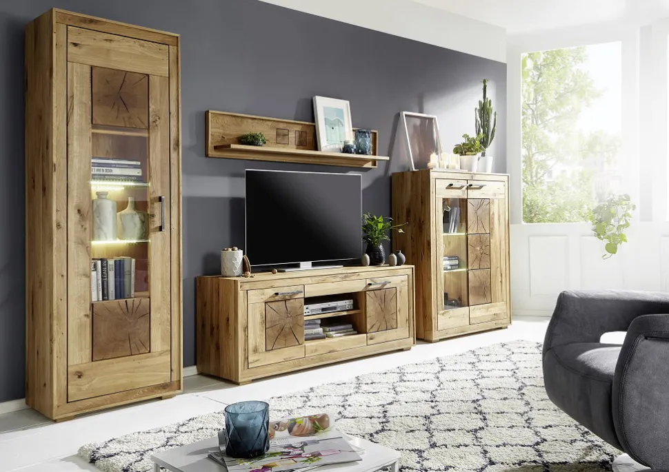 Highboard 103x135cm 'Danzig' Wildeiche geölt