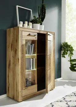 Highboard 103x135cm 'Danzig' Wildeiche geölt