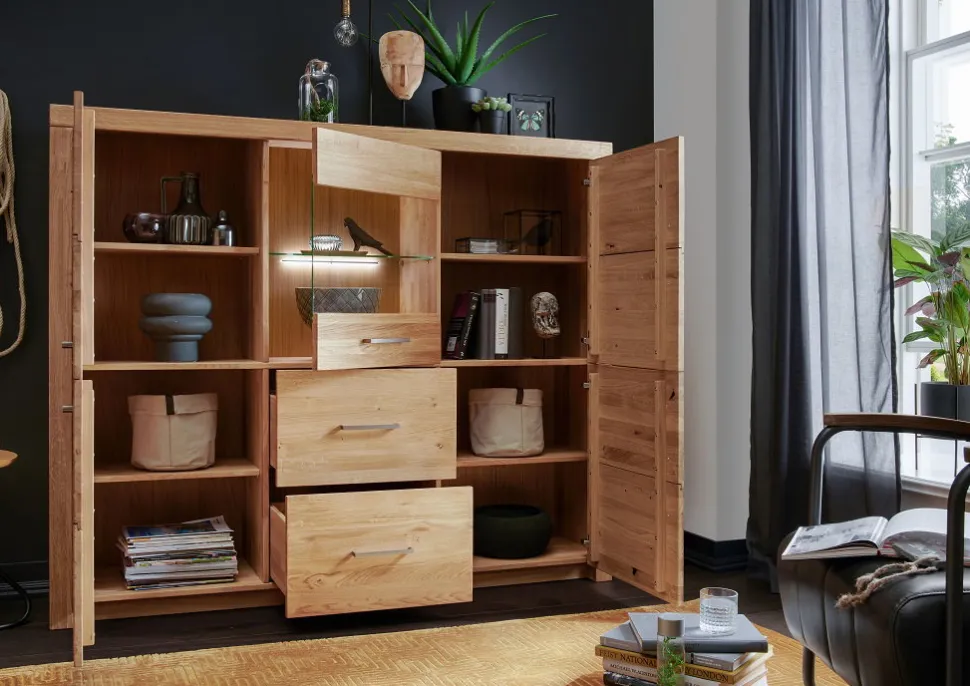 Highboard 170x141cm "Dover" Wildeiche geölt WZ-0169