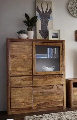Highboard 109x145cm "Indian Sunset" Sheesham