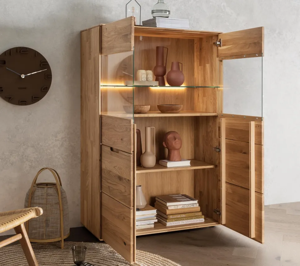 Highboard 100x149cm "Kent" Wildeiche massiv