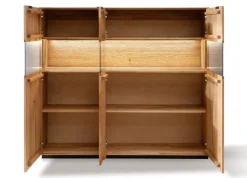 Highboard 165x145cm 'Malaga ' Wildeiche verschiedene Variationen möglich schwarz lackiert