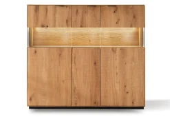 Highboard 165x145cm 'Malaga ' Wildeiche verschiedene Variationen möglich schwarz lackiert