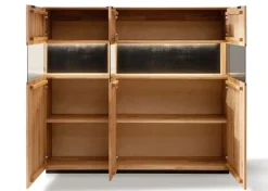 Highboard 165x145cm 'Malaga ' Wildeiche verschiedene Variationen möglich schwarz lackiert