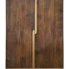 Highboard 120x160cm 'Marvello' Mango braun & Metall goldfarbig Holztüren