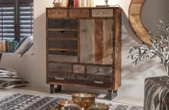 Highboard 90x120cm 'Metro' Altholz & Eisen
