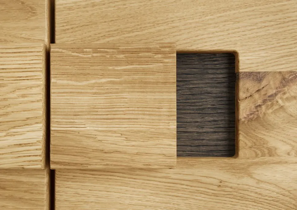 Highboard 96x140cm 'Montreal' Wildeiche geölt