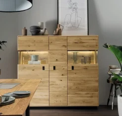 Highboard 154x140cm 'Montreal' Wildeiche geölt