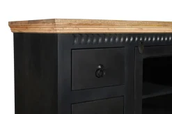 Highboard 95x131cm 'Mumbai' Mango natur & schwarz