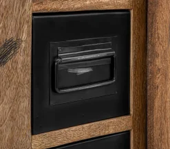 Highboard 80x175cm 'Railroad' Mango Holz & Eisen