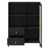 Highboard 100x136cm 'Seattle' Kiefer massiv schwarz