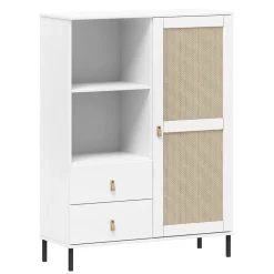 Highboard 100x136cm 'Seattle' Kiefer massiv weiß