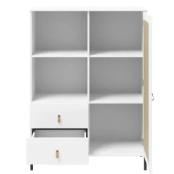 Highboard 100x136cm 'Seattle' Kiefer massiv weiß