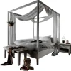 Himmelbett verschieden Breiten 'Jana' Kiefer massiv weiß gewachst 200x200cm