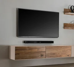 Hängeelement 180cm 'Locarno II' Nussbaum massiv & MDF creme