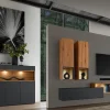 Hängeelement 140cm 'Locarno' MDF anthrazit mit Klappe
