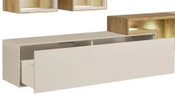 Hängeelement 140cm 'Locarno' MDF creme mit Schubkasten