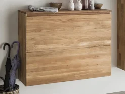 Hänge-Schuhschrank 110x84x35cm "Torino" Wildeiche massiv