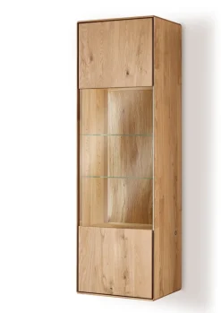 Hängevitrine inkl. Beleuchtung 40x125cm 'Sienna' Wildeiche geölt