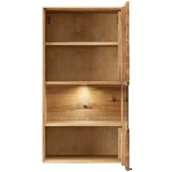 Hängevitrine mit Beleuchtung 61x111cm 'Montana' Wildeiche geölt