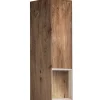 Hängevitrine 35x120cm 'Locarno II' Nussbaum massiv & Rahmen MDF creme inkl.Beleuchtung